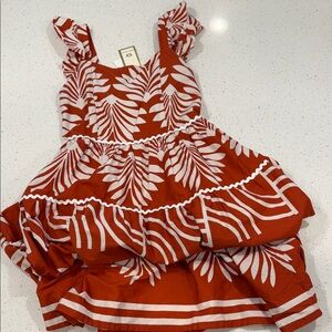 Women's Red Leaf Print Maxi Dress